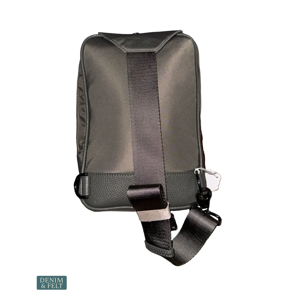 NEW Ted Baker Wickham Sling‎ Bag Charcoal Gray Crossbody Travel Utility Modern